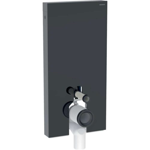 Monolith Plus sanitarni modul za podnu wc šolju 101 cm crno staklo/aluminijum/crni hrom priključak vode odozdo