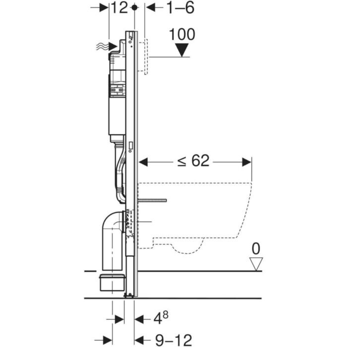 458.103.00.2 DuofixBasic element za konzolnu wc šolju 112 cm, sa Delta ugradnim vodokotlićem i setom sa montažu