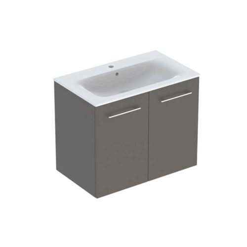 Selnova Square umivaonik sa ormarićem sa dvoje vrata 80x50.2x65.2 cm lava mat - 501.257.00.1