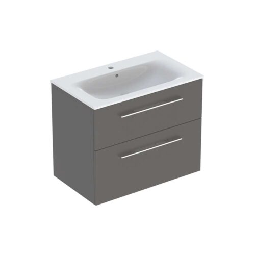 Selnova Square umivaonik sa ormarićem sa dve fioke 80x50.2x65.2 cm lava mat - 501.241.00.1