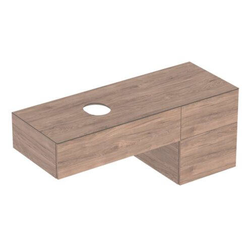 VariForm ormarić za nadgradni umivaonik sa tri fioke 135x51x55cm američki hrast