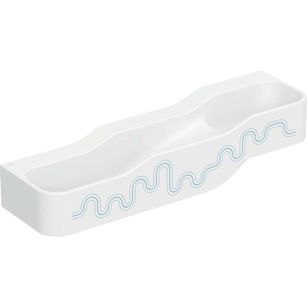 502.975.SX.2 Bambini umivaonik, dublji umivaonik levo sa bez otvora za slavinu beli sa dekorom tamno plava/svetlo plava 140x39 cm