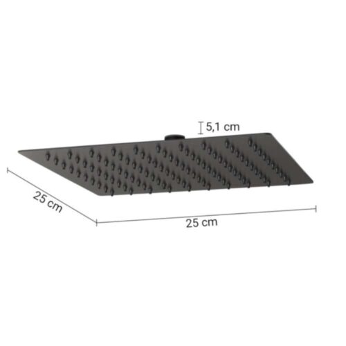 Tech 15 tuš ruža kvadratna 25x25 cm mat crna
