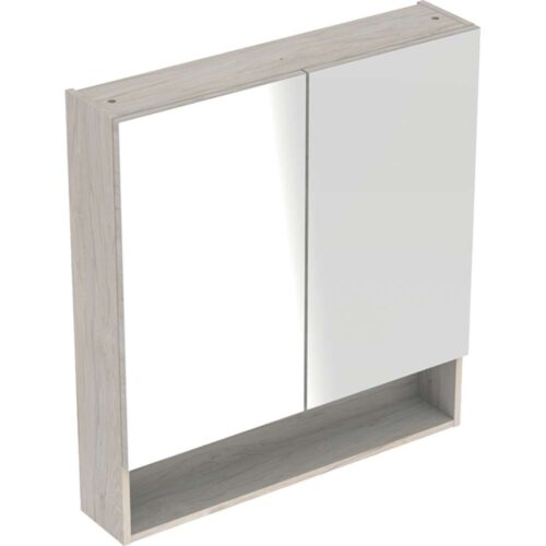 Selnova Square ormarić sa ogledalom sa dvoje vrata 58.8x17.5x85 cm melanin struktura drveta - 501.267.00.1