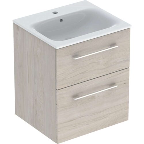 Selnova Square umivaonik sa ormarićem sa dve fioke 55x50.2x65.2 cm melanin struktura drveta - 501.235.00.1