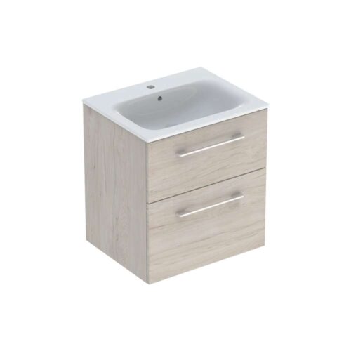 Selnova Square umivaonik sa ormarićem sa dve fioke 60x50.2x65.2 cm melanin struktura drveta - 501.239.00.1