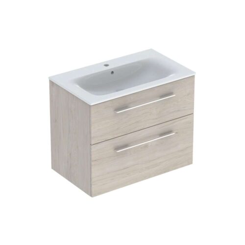 Selnova Square umivaonik sa ormarićem sa dve fioke 80x50.2x65.2 cm melanin struktura drveta - 501.243.00.1