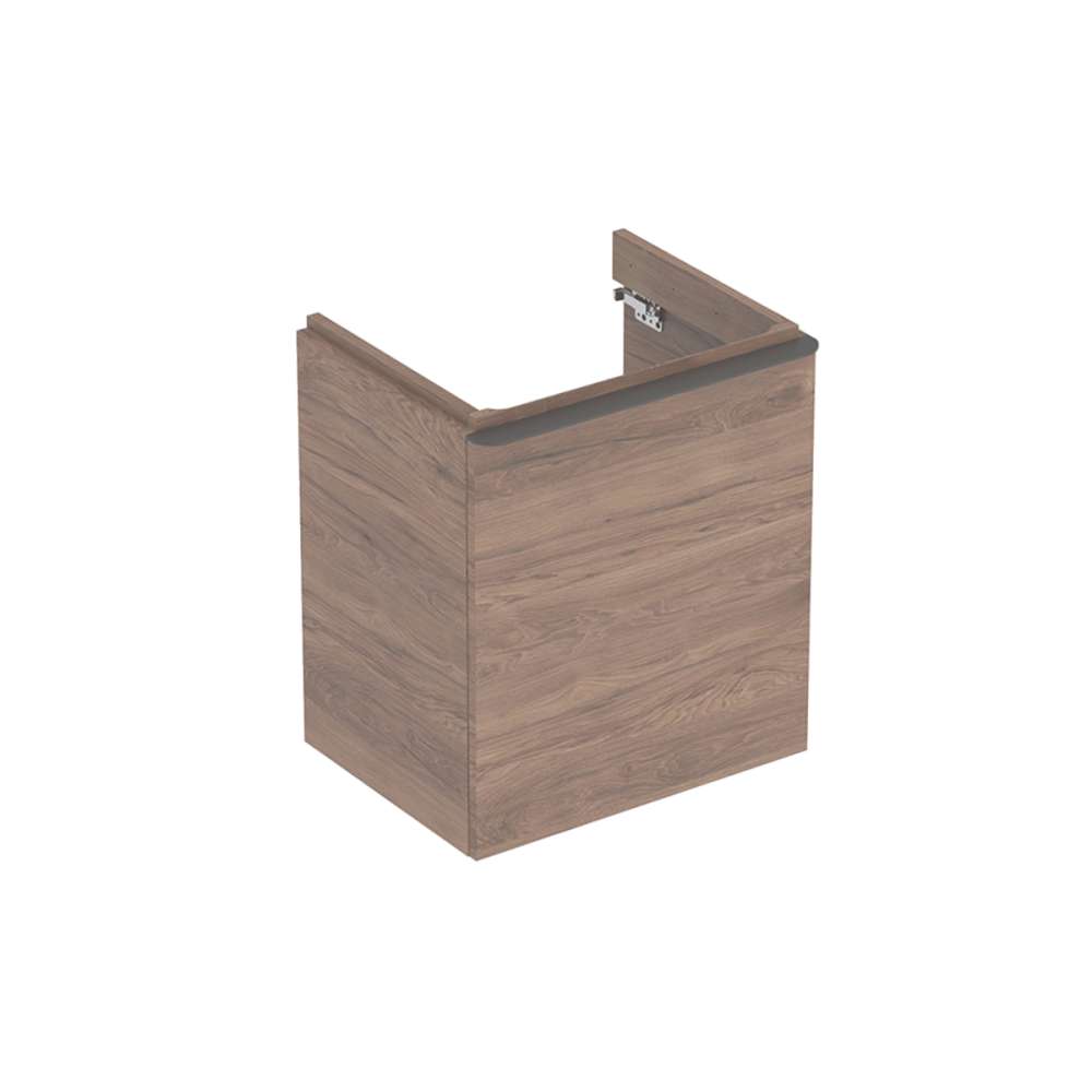 500.365.JR.1 Smyle Square ormarić za umivaonik, sa jednim vratima, graničnik desno, 53,6x61,7x43,3 cm, američki orah