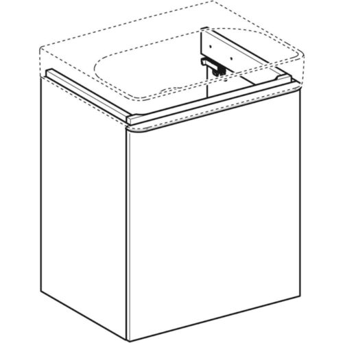 Smyle Square ormarić za umivaonik, sa jednim vratima, graničnik desno, 53,6x61,7x43,3 cm, beli, sjaj - 500.365.00.1